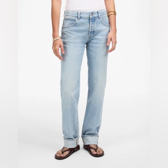 Madewell The Dean Easy Straight Jean in Foster Wash Size 26 NWT - Picture 2 of 13